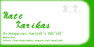 mate karikas business card